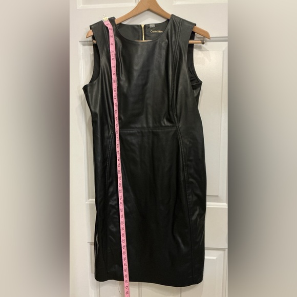 Calvin Klein Black Leather Sleeveless Dress - Picture 4 of 7